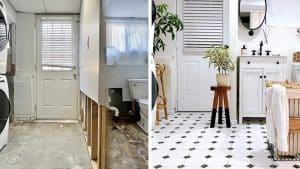 Before and after water damage restoration